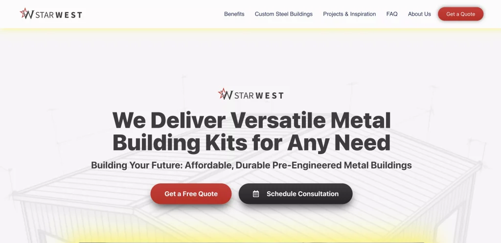 Explore the new Star West Steel website — your destination for durable, affordable, and customizable pre-engineered metal building kits built to last.